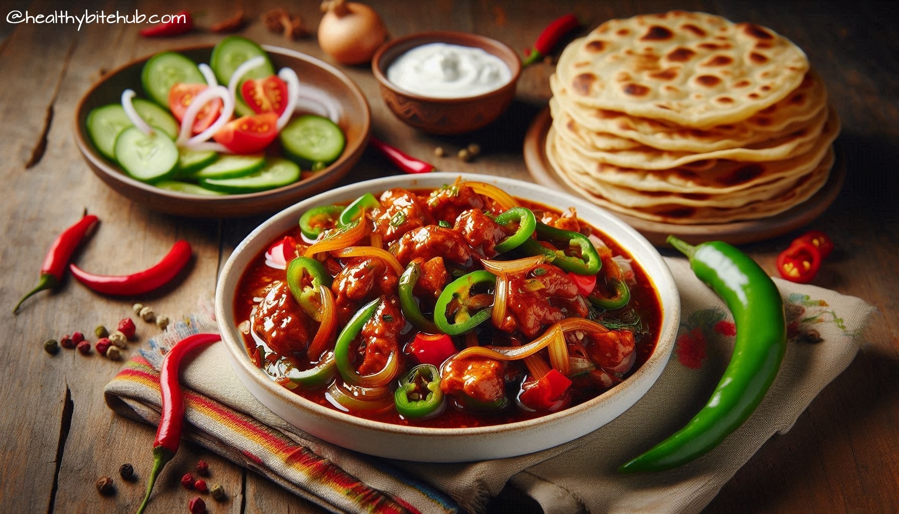 Chilli Chicken and Paratha recipe